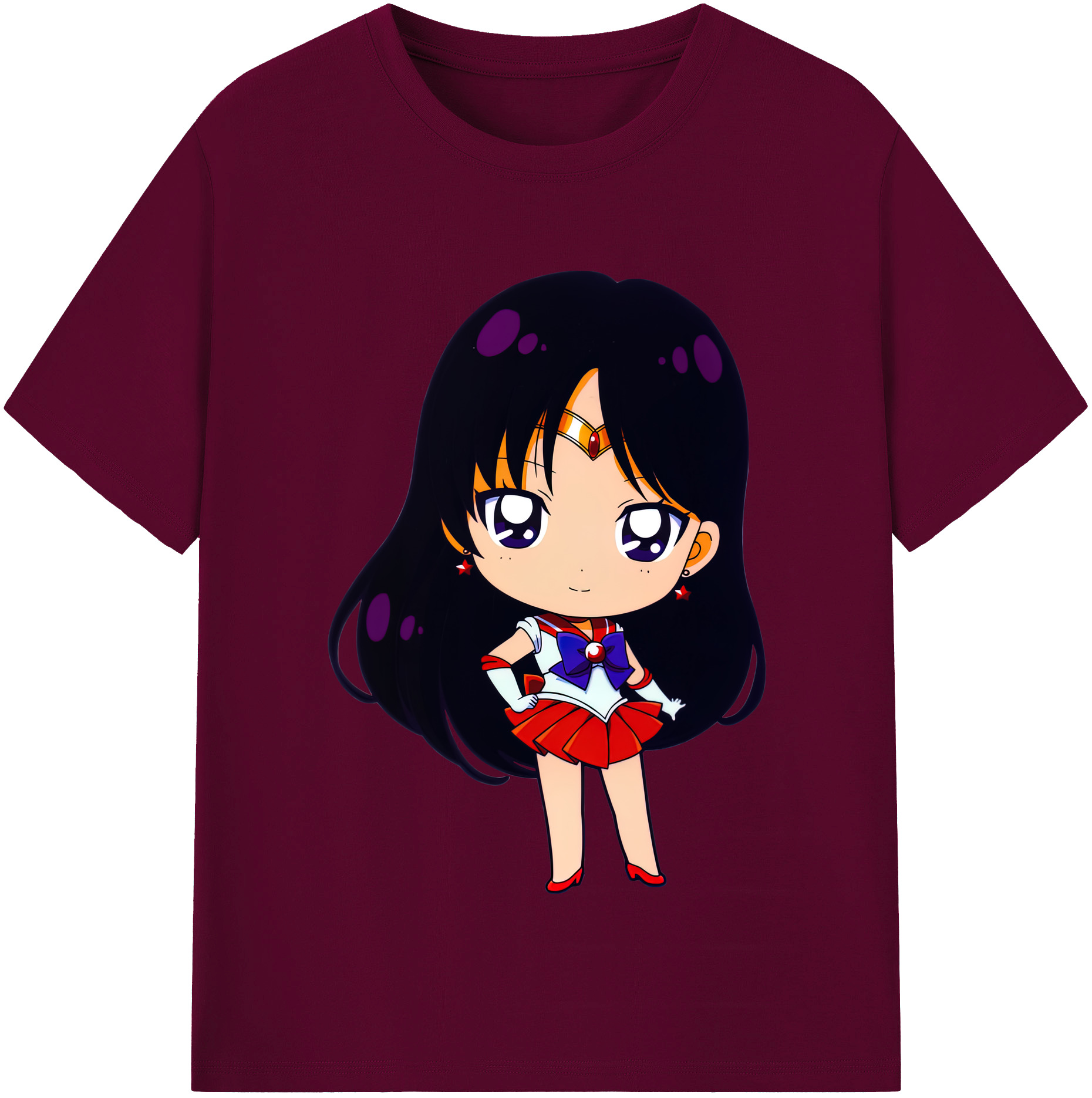 （画像用） 美少女戦士セーラームーン 火野レイ ひの レイ Sailor Moon Hino Rei （セーラーマーズ,Sailor Mars） レディースカジュアルプリントTシャツ（綿100％）